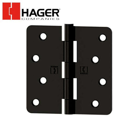 Hager - RC1741 - 5-Knuckle - Round Corner 1/4" Radius - Plain Bearing with Fasteners - 4" x 4" - Optional Finish - Optional Pin Function