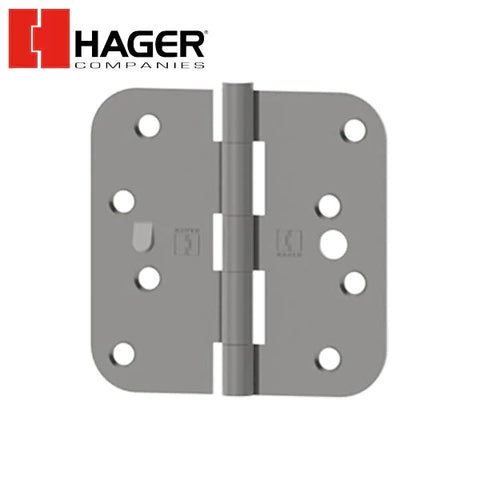 Hager - RC1843 - 5-Knuckle, Round Corner 5/8" Radius, Plain Bearing With Safety Stud- 4" x 4" - Optional Finish