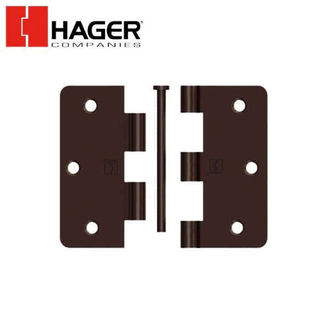 Hager - 7741 - 5-Knuckle - Round Corner 1/4" Radius - Plain Bearing - Optional Size - Optional Finish