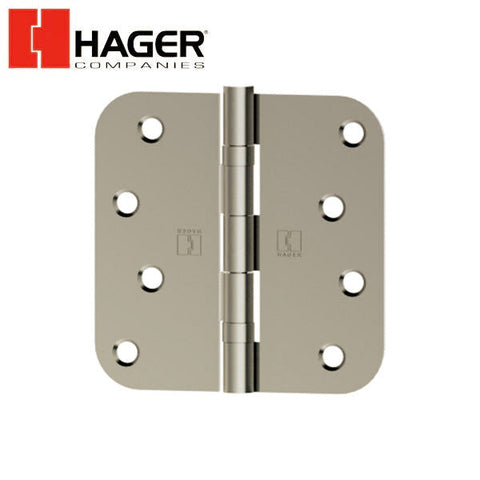 Hager - RCBB1842 - 5-Knuckle - Round Corner 5/8" Radius - Ball Bearing with Fasteners - 4" x 4" - Optional Finish - Optional Pin Function