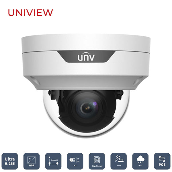 Uniview / UNV/ IP / 5MP / Dome Camera / Motorized Varifocal / 2.8-12mm Lens / Outdoor / WDR / IP67 / IK10 / 30m Smart IR / Auto Focus / 3 Year Warranty / UNV-3535SR3-DVPZ-F - UHS Hardware