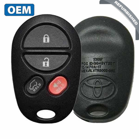 2004-2012 Toyota Highlander / 4-Button Keyless Entry Remote / PN: 89742-0W011 / GQ43VT20T (OEM) - UHS Hardware