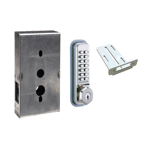 Code Locks - CL255 Gate Box Kit - Mechanical Lock - Light Duty - Dual Backset Deadlatch 2 3/8" -  2 3/4" - Mortise Tubular Latchbolt Gate Box Kit - Holdback Feature - Optional Key Override - Optional Finish - Fire Rated - Grade 2 - UHS Hardware