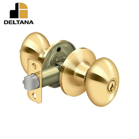 Deltana - Egg Knob Entry - 2-3/8" Backset - 1-3/8" - 2" Door Thickness - Universal Handing - Optional Finish