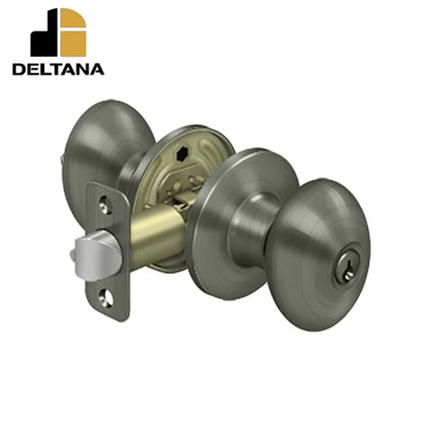 Deltana - Egg Knob Entry - 2-3/8" Backset - 1-3/8" - 2" Door Thickness - Universal Handing - Optional Finish