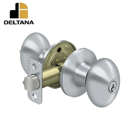 Deltana - Egg Knob Entry - 2-3/8" Backset - 1-3/8" - 2" Door Thickness - Universal Handing - Optional Finish