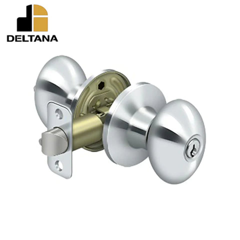 Deltana - Egg Knob Entry - 2-3/8" Backset - 1-3/8" - 2" Door Thickness - Universal Handing - Optional Finish