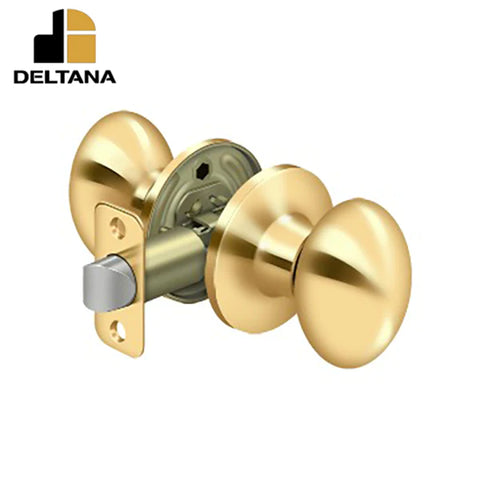 Deltana - Egg Knob Passage - 2-3/8" Backset - 1-3/8" - 2" Door Thickness - Universal Handing - Optional Finish