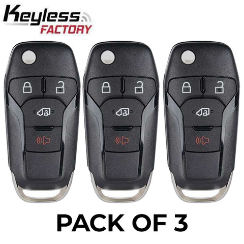 3 x 2019-2020 Ford Transit / 4-Button Flip Key / PN: 164-R8236 / N5F-A08TAA (AFTERMARKET) (Pack of 3)