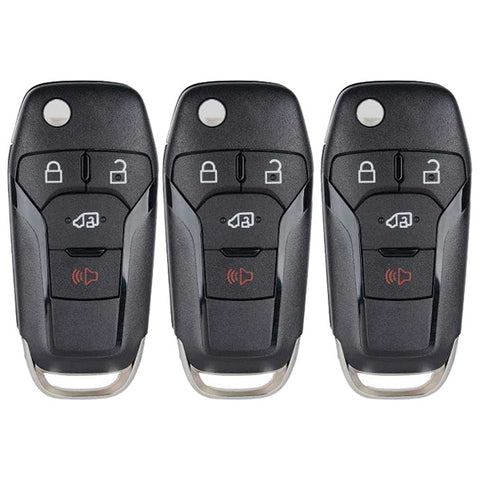 3 x 2019-2020 Ford Transit / 4-Button Flip Key / PN: 164-R8236 / N5F-A08TAA (AFTERMARKET) (Pack of 3)