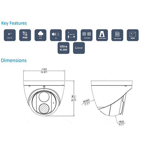 Uniview / IP Cameras / Dome / Fixed Lens / 4MP / Smart IR / WDR / UNV-3614SS-ADF28KM - UHS Hardware