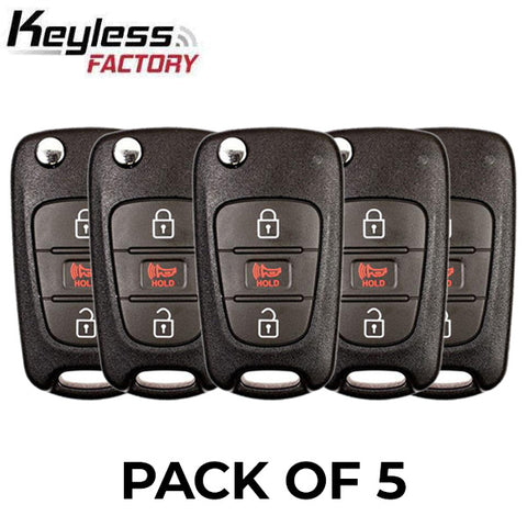 5 x 2010-2012 Kia Soul / 3-Button Flip Key / PN: 95430-2K250 / NY0SEKSAM11ATX (AM11MY) (AFTERMARKET) ( Pack of 5 )