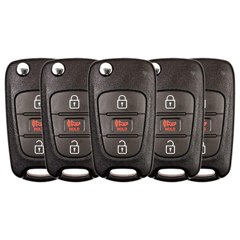 5 x 2010-2012 Kia Soul / 3-Button Flip Key / PN: 95430-2K250 / NY0SEKSAM11ATX (AM11MY) (AFTERMARKET) ( Pack of 5 )