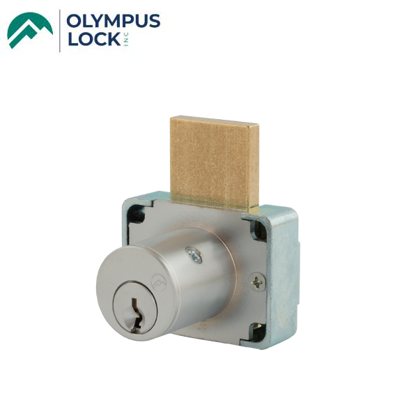 Olympus - 200M - Drawer Deadbolt Lock - MRI Series - Optional Cylinder Length - Standard Length Bolt - Satin Chrome - Optional Keying - Grade 1 - UHS Hardware