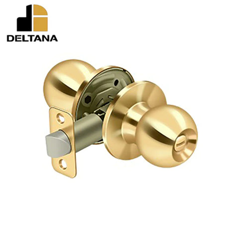 Deltana - Round Knob Privacy - 2-3/8" Backset - 1-3/8" - 2" Door Thickness - Universal Handing - Optional Finish