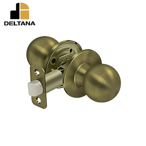 Deltana - Round Knob Passage - 2-3/8" Backset - 1-3/8" - 2" Door Thickness - Universal Handing