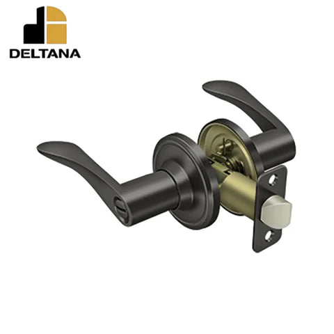 Deltana - Trelawny Lever Privacy - 2-3/8" Backset - 1-3/8" - 2" Door Thickness - Left Handed - Optional Finish