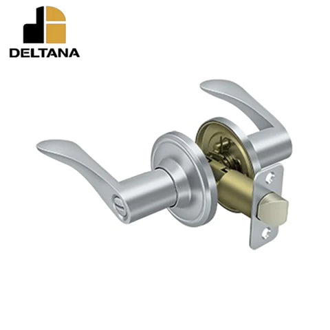 Deltana - Trelawny Lever Privacy - 2-3/8" Backset - 1-3/8" - 2" Door Thickness - Left Handed - Optional Finish