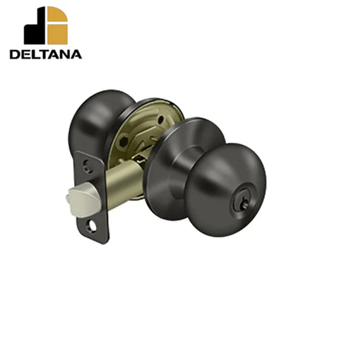 Deltana - Portland Knob Entry - 2-3/8" Backset - 1 3/8" - 1-3/4" Door Thickness - Universal Handing - Optional Finish