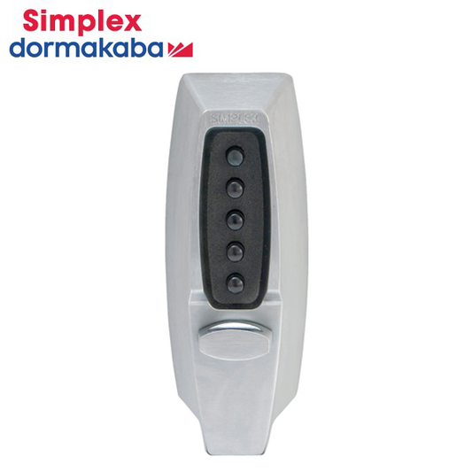 Simplex - 7102 - Mechanical Pushbutton Deadbolt Keyless Lock - 2 3/4" Backset - Satin Chrome - UHS Hardware