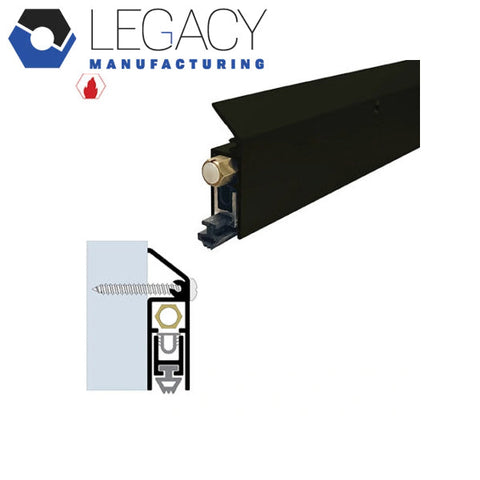 Legacy Manufacturing - 7123 - Surface Automatic Door Bottom - 19/32" x 2" - Matte Black Powder Coat - Optional Length