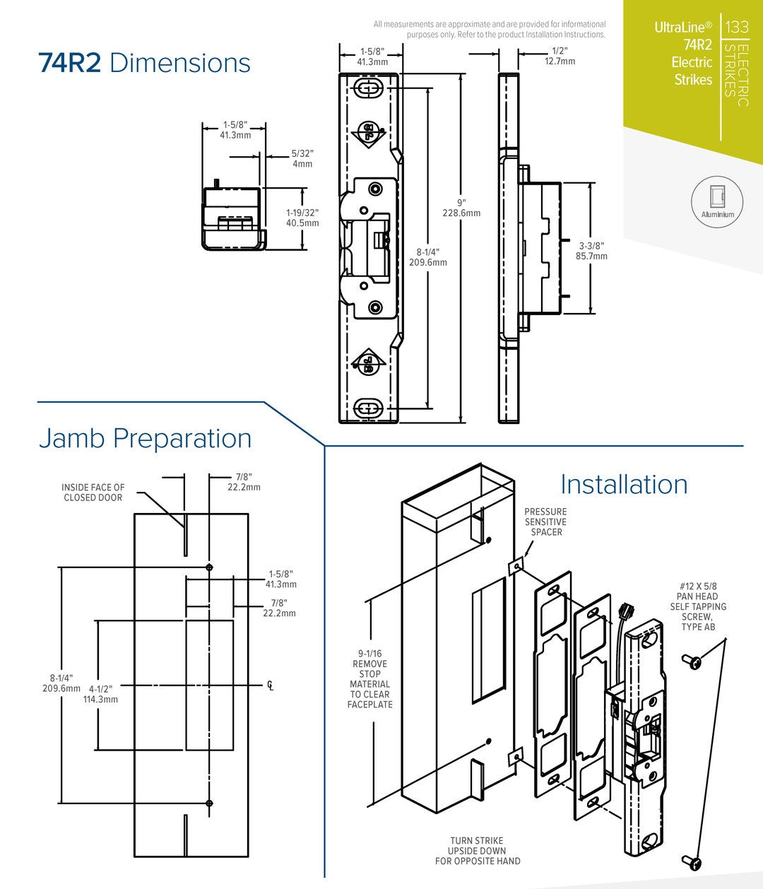 Adams Rite - 74R2 - Electric Strike for Narrow Stile Rim Exit Devices ...