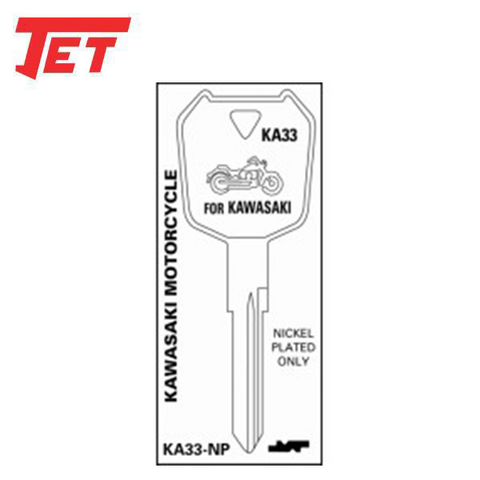 JET - KA33 - Kawasaki - Motorcycle Key - Nickel Plated - UHS Hardware