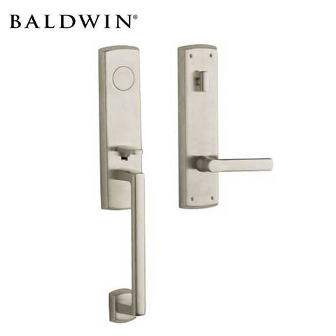 Baldwin Estate - 85387.LFD - Soho Lever Handleset - Full Dummy - 056 - Lifetime Satin Nickel - Grade 2 - LH - UHS Hardware