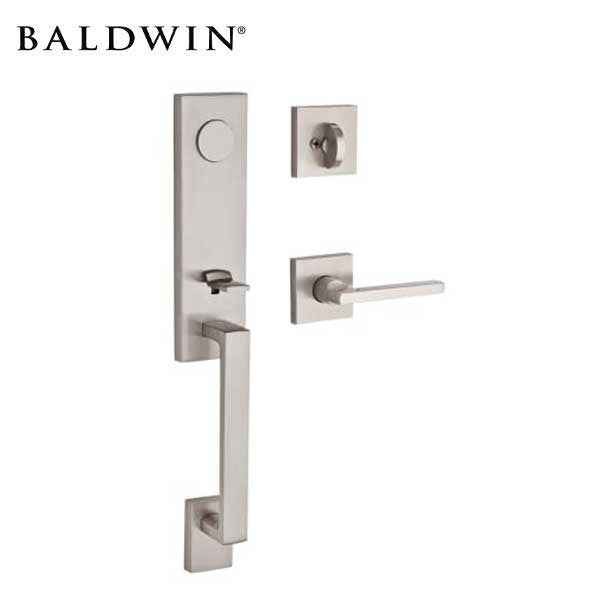 Baldwin Reserve - Seattle Contemporary Lever Handleset - Full Dummy - Contemporary Square Rose - 150 - Satin Nickel - Grade 2 - LH - UHS Hardware