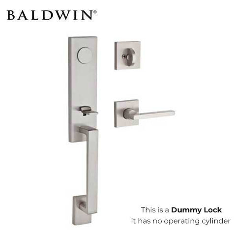 Baldwin Reserve - Seattle Contemporary Lever Handleset - Full Dummy - Contemporary Square Rose - 150 - Satin Nickel - Grade 2 - LH - UHS Hardware