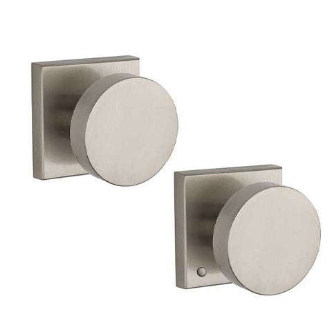 Baldwin Reserve - PV.CON.CSR - Contemporary Knob - Square Rose - 150 - Satin Nickel - Privacy - Grade 2 - UHS Hardware