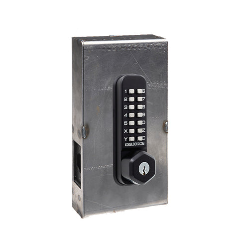 Code Locks - CL255 Gate Box Kit - Mechanical Lock - Light Duty - Dual Backset Deadlatch 2 3/8" -  2 3/4" - Mortise Tubular Latchbolt Gate Box Kit - Holdback Feature - Optional Key Override - Optional Finish - Fire Rated - Grade 2 - UHS Hardware