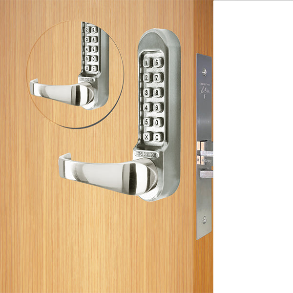 Code Locks - CL555 - Mechanical Lock - Heavy Duty - 2 3/4" Backset - Mortise Lock - Code In / Out - Passage Function - Stainless Steel - UHS Hardware