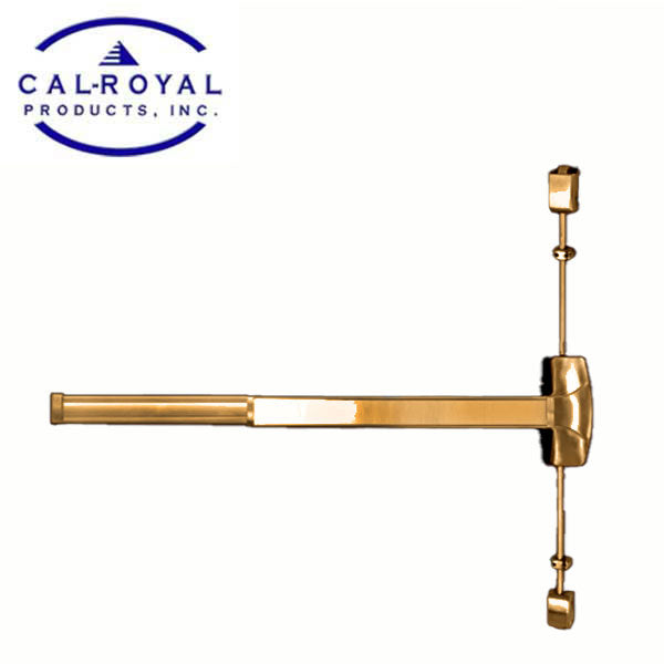 Cal-Royal - Surface Vertical Rod - 36" x 84" - Bright Brass - Optional Handing - Fire Rated - Grade 1 - UHS Hardware