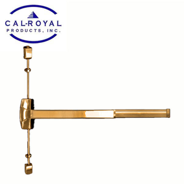 Cal-Royal - Surface Vertical Rod - 36" x 84" - Bright Brass - Optional Handing - Fire Rated - Grade 1 - UHS Hardware