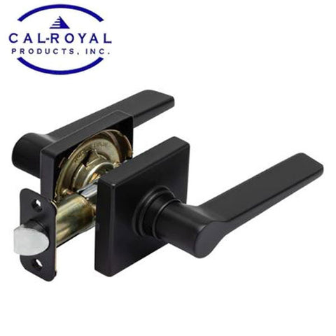 Cal-Royal - Challenger - Standard Duty Cylindrical Lever Set - Privacy - "C" Keyway - Square Rose - Black - Grade 2 - UHS Hardware