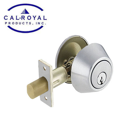 Cal-Royal - ICT220 - Standard Duty Deadbolt - Single Cylinder - Less Core - Satin Chrome - Grade 3