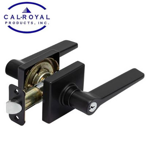 Cal-Royal - Challenger - Standard Duty Cylindrical Lever Set - Optional Function - "C" Keyway - Square Rose - Black - Grade 2 - UHS Hardware