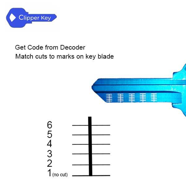 Clipper Key - Kwikset KW1 Marked Keys (10 Keys) - for Clipper Key Fast Clipper Set  (PRE-ORDER) - UHS Hardware