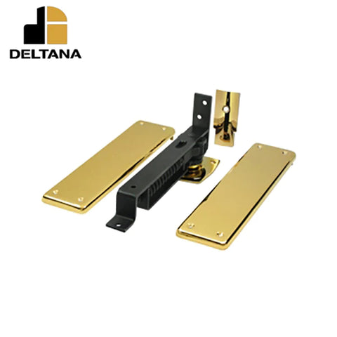 Deltana - Spring Hinge - Double Action w/ Solid Brass Cover Plates - Universal Handing - Optional Finish