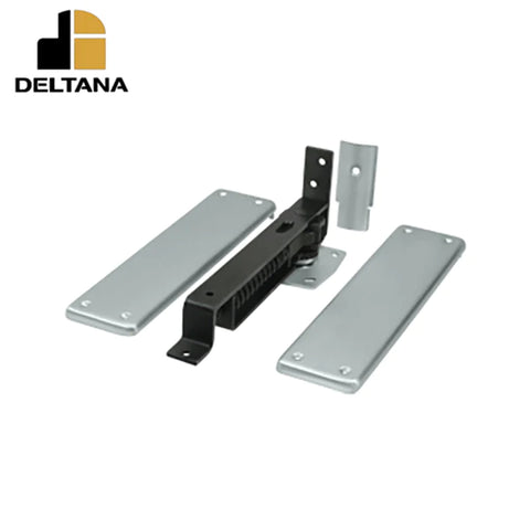 Deltana - Spring Hinge - Double Action w/ Solid Brass Cover Plates - Universal Handing - Optional Finish