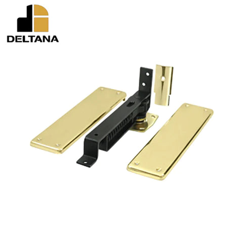 Deltana - Spring Hinge - Double Action w/ Solid Brass Cover Plates - Universal Handing - Optional Finish