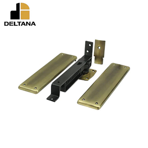 Deltana - Spring Hinge - Double Action w/ Solid Brass Cover Plates - Universal Handing - Optional Finish