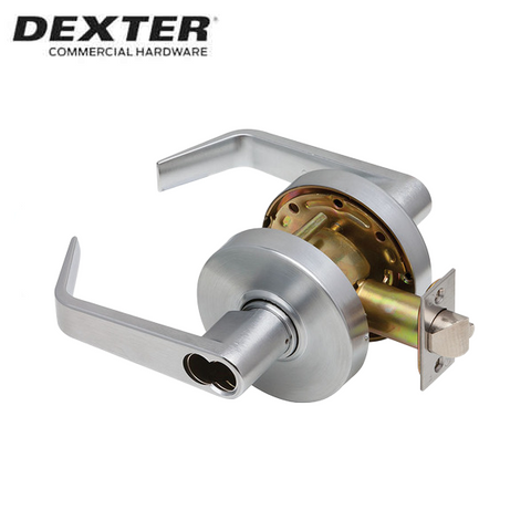 Dexter C2000 - Commercial Lever Set Handle - 2-3/4” Backset - Storeroom - SFIC Less Core - Satin Chrome - Grade 2 - UHS Hardware