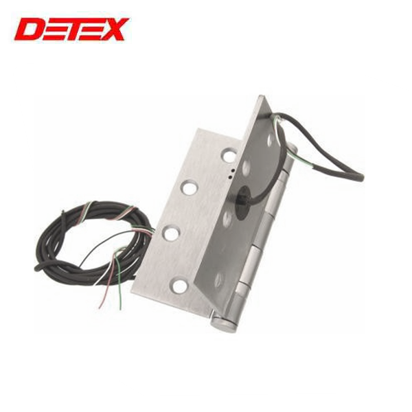 Detex - Electric Hinge - Five Knuckle - Standard Weight - 4-1/2" x 4-1/2" - 8 Wire - Satin Chrome - UHS Hardware