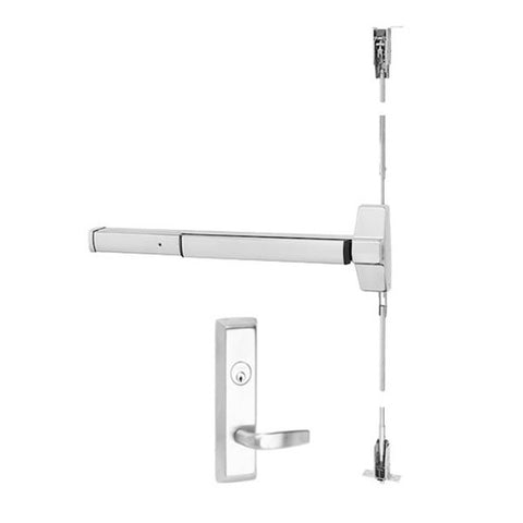 Corbin Russwin - ED5860 - Concealed Vertical Rod Panic Exit Device w/ Motorized Latch Retraction - 36" - Storeroom - Satin Stainless Steel - Grade 1 - LHR/RHR - UHS Hardware