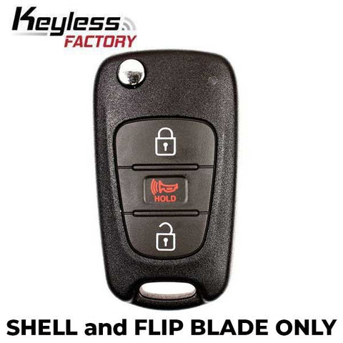 2012-2013 Kia Rio / 3-Button Flip Key SHELL KK10 HS / PN: 95430-1W020 TQ8-RKE-3F02 (AFTERMARKET) - UHS Hardware