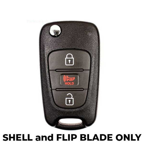 2012-2013 Kia Rio / 3-Button Flip Key SHELL KK10 HS / PN: 95430-1W020 TQ8-RKE-3F02 (AFTERMARKET) - UHS Hardware