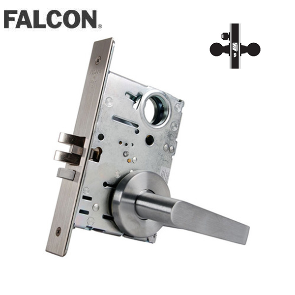 Falcon - MA51B-DG - Cylinder Mortise Lock - Storeroom - SFIC - Dane Lever - 626 - Optional Handing - Satin Chrome - Fire Rated - Grade 1 - UHS Hardware