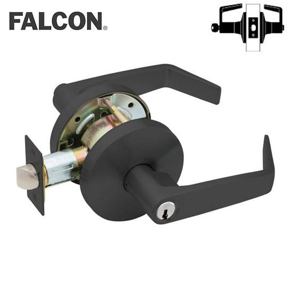 Falcon - W581CP6D - Cylindrical Leverset - Dane Lever - Storeroom - 2 3/4" Backset - Matte Black - Grade 2 - UHS Hardware